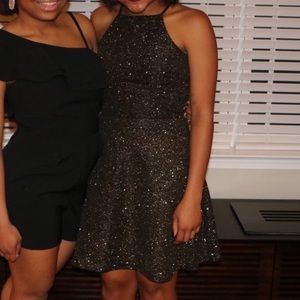 Black and gold sparkly dress
